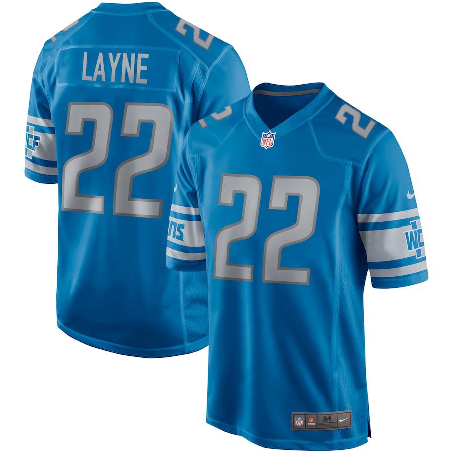 Men Detroit Lions 22 Bobby Layne Nike Blue Game Retired Player NFL Jersey